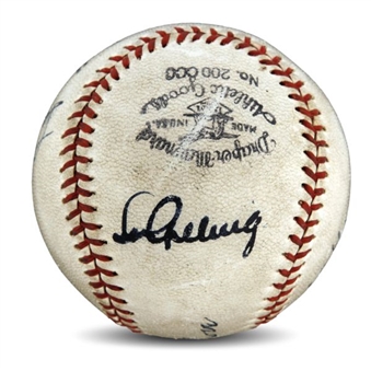 Incredible Lou Gehrig Signed Baseball With  Jimmie Foxx and Lefty Grove (Can Display as Gehrig Single Signed Ball)
